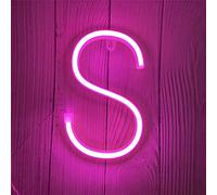 Enuoli - Luci neon a LED con lettere rosa, targa al neon, a batteria, USB, lettere illuminate, decorazione per la cameretta dei bambini, per matrimonio, Natale, San Valentino, S