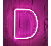 Enuoli - Luci neon a LED con lettere rosa, targa al neon, a batteria, USB, lettere illuminate, decorazione per la cameretta dei bambini, per matrimonio, Natale, San Valentino, D