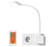 ENUOTEK Luce Notturna a Muro da Parete a LED, Dimmerabile Bianca Lampada da Lettura Parete a LED con Spina e Telecomando Senza Fili 4W 280Lm Luce 3000K-4000K-5000K regolabile Lettura Parete a LED