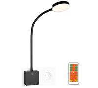 ENUOTEK Luce Notturna a Muro da Parete LED, Dimmerabile Bianca Lampada da Lettura Parete con Spina e Telecomando, Luce Regolabile a 3 Colori 5000K 4000K 3000K, Timer di Spegnimento Automatico