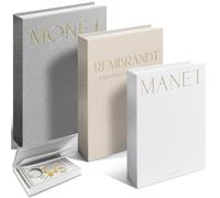 ENUTROF Libri Decorativi Arredamento 3Pcs Libri Finti Falsi Libro Contenitore Porta Oggetti con Chiusura Magnetica per Decorazione Domestica Libreria Tavolini da Caffè Scaffale (Grigio)