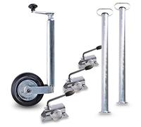 ENVA MADE FOR QUALITY PRO Plus Set di Accessori per rimorchi da 5 Pezzi con 1 Ruota dentata, 2 Supporti di parcheggio e 2 Morsetti