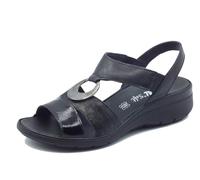 ENVAL SOFT 5778600 Nappa Nero Sandali Confort per Donna in Pelle con Elastici (Taglia 37)