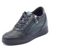 ENVAL SOFT 6771100 Nappa Nero Sneakers Confort con Lampo e Lacci per Donna in Pelle con Zeppa Bassa (Taglia 37)