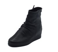ENVAL Soft 6771300 Nappa Nero Tronchetti per Donna in pelle arricciata con lampo