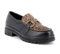 ENVAL SOFT 8752522 Nero Leopardo Mocassino Donna Morsetto Pelle Memory Foam 39