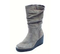 ENVAL Soft 8769622 Scam. Fango Tronchetti per Donna in camoscio con lampo zeppa