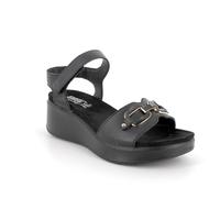 Enval Soft D.Caterina ENVAL, Sandali con Zeppa Donna, Nero, 36 EU