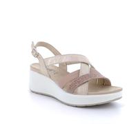 Enval Soft D.Caterina ENVAL, Sandali con Zeppa Donna, Sabbia Laminato, 40 EU