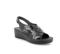 ENVAL SOFT Sandali colore nero con zeppa in pelle da donna 38 EU