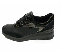 Enval soft scarpe donna comode sneaker in nappa nero 4283100 made in italy
