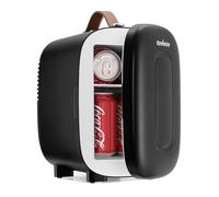 Enventor 4L 6 Lattine Frigorifero Piccolo Nero, Mini Frigo da Camera e Ufficio con Raffreddamento e Riscaldamento, Frigo Portatile 12V/220V, Mini Frigorifero per Cosmetici, Bevande e Frutta