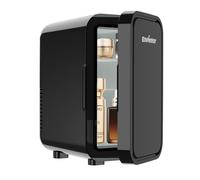 Enventor - 6 litri/8 lattine refrigeratore termoelettrico portatile e riscaldatore, 110 V AC/12 V DC, mini frigorifero, nero