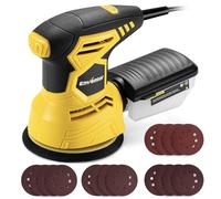 Enventor Levigatrice Orbitale 300W, Levigatrice Rotorbitale con 6 Velocità Variabile, 6000-13000RPM, 125MM, 16PCS (80, 120, 180, 240 Grane), Levigatrice per Legno, Metallo