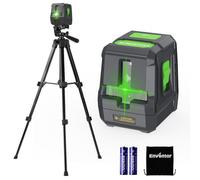 Enventor Livella Laser Autolivellante 25M, Linea Laser Verde a Croce, 2 Modalità (Autolivellante e Manuale),Orizzontale e Verticale, 360° Supporto Magnetico, IP54 con Batteria, 1 x Trepiedi