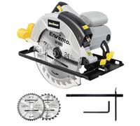 Enventor Sega Circolare 1200W con Guida Laser, per Legno, 2 Lama da 185mm (24T&40T), 5800RPM,Taglio Massima:62mm (90°) e 42mm (45°),Motore Di Rame Puro,Inclusa Guida di Rip