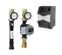 ENVIRON - Gruppo pompa DN25 per circuito di riscaldamento diretto/non miscelato con pompa Wilo Para 25/6 ad alta efficienza senza miscelatore con valvola a sfera, set di circuiti di riscaldamento,
