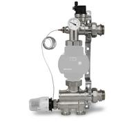 ENVIRON - Set di regolazione del valore fisso regolabile 20 - 70 °C con pompa ad alta efficienza e supporto | fino a 220 m2 | per gruppo di pompe di riscaldamento a pavimento | Ottone: CW 617N O -