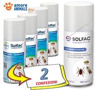 2x SOLFAC 150 ml → Insetticida acaricida spray contro Formiche Scarafaggi Mosche