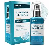 Envy Siero viso all'acido ialuronico: pulizia dei pori, rassodante e idratante della pelle. Siero viso anti-invecchiamento testato dal dermatologo P, acido ialuronico e acido salicilico 1