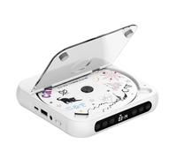 ENVYCLOUD Lettore CD portatile con doppi altoparlanti stereo, lettore portatile ricaricabile con Bluetooth per la casa con cuffie, supporto CD/AUX/USB, bianco