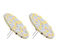 enwant Lampadine LED piatte G4 Back Pin, 2W, cavi verticali Puck Lights AC/DC 12V-24V, base Bi-Pin G4 sottopensile lampadina LED a disco, 2 confezioni(Warm White)
