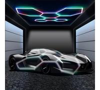EnweMahi Luce LED Esagonale per Garage, Luci A Nido d'Ape, Luce RGB, Lampada Che Cambia Colore, Luce Meravigliosa, Salone di Bellezza per Auto, Bar, Negozio, Palestra, Officina 6hex