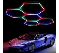 EnweMahi Luce LED Esagonale per Garage, Luci A Nido d'Ape, Luce RGB, Lampada Che Cambia Colore, Luce Meravigliosa, Salone di Bellezza per Auto, Bar, Negozio, Palestra, Officina 5 Hex