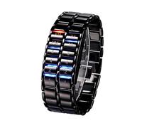 EnweMahi Orologi Binari LED, Orologio Digitale Luminoso Impermeabile, Display Ora/Data, Display AM/PM, Cinturino in Acciaio, Orologio Unico per Giovani Studenti Black