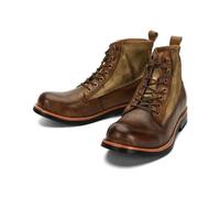 ENWIND Combat Stivaletti Uomo Punta Rotonda Stringati Stivali da Moto,Winter Brown,39 EU