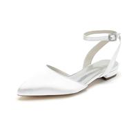 ENWIND Donne Slingback Pumps Chiuso Punta Basse Tacco A Blocco Casual Scarpe da Ufficio,Bianca,42 EU