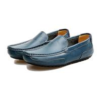 ENWIND Mocassini da Uomo in Pelle Scarpe de Guida Casual Moda Slip on Loafers Scarpe Basse per Ufficio,Blu,45 EU