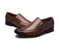 ENWIND Mocassini da Uomo Punta Quadrata Slip on Scarpe in Pelle Camminare all'aperto Guidare Mocassini Scarpe Casual da Lavoro,Marrone,39 EU
