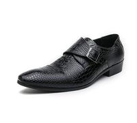 ENWIND Mocassini per Gli Uomini Monaco Fibbia Oxfords Scarpe da Abito Ufficio di Affari Scarpe da Abito Formali,Nero,41 EU