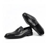 ENWIND Mocassini Uomo Pelle PU Estivi Pantofole Informale Slip on Scarpe da Guida Scarpe da Barca,Nero,48 EU