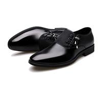 ENWIND Scarpe da Abito Formale per Uomo Stringate Oxford Derby Scarpe per La Festa di Lavoro di Nozze,Nero,42 EU