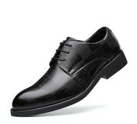 ENWIND Scarpe da Sera Formale Affare Uomo Scarpe Derby in Pelle Sintetica Stringate Taglio Basso Scarpe Oxford,Nero,47 EU