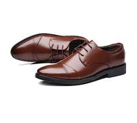 ENWIND Scarpe Derby da Uomo Scarpe Basse Oxford Eleganti da Lavoro Formali Matrimonio Stringates,Marrone,48 EU