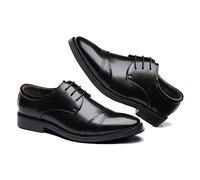 ENWIND Scarpe Derby da Uomo Scarpe Basse Oxford Eleganti da Lavoro Formali Matrimonio Stringates,Nero,46 EU