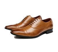 ENWIND Scarpe Derby da Uomo Scarpe Formali Stringate Oxford,Marrone,42 EU
