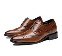 ENWIND Scarpe Formali da Uomo Nozze Brogues in Microfibra Pelle Eleganti Stringati Formale attività Commerciale Scarpe da Sera,Marrone,38 EU