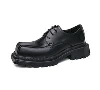 ENWIND Scarpe in Pelle Moderna per Gli Uomini Scarpe Casual Casual Piattaforma dei Lacci Scarpe Business A Punta Quadrata,Black pu,42 EU