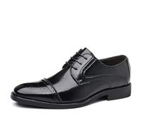 ENWIND Scarpe Oxford da Uomo Business Scarpe Stringate Basse Formali,Nero,46 EU