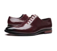 ENWIND Scarpe Oxford da Uomo Stringate Scarpe Derby Formale attività Commerciale Scarpe da Brogues,Rosso,40 EU