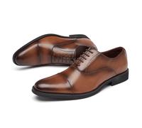 ENWIND Scarpe Oxford Uomo Stringate Business Formale Lavoro Scarpe Derby,Marrone,42 EU