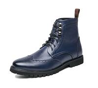 ENWIND Stivali da Moto da Uomo con Stringati Chukka Stivali Cerniera Stivaletti da Brogue,Blu,43 EU