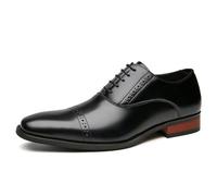 ENWIND Uomini Cerimonia Vera Pelle Derby Scarpe Brogue Allacciare Scarpe da Sposa d'Affari,Nero,43 EU