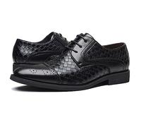ENWIND Uomini Formale Affare Scarpe da Sera di Bell'aspetto Oxford con Punta Quadrata Pelle in Microfibra Scarpe da Sposa,Nero,47 EU