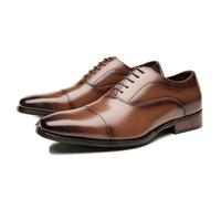ENWIND Uomini Formale Affare Scarpe da Sera Oxford con Punta a Punta Pelle in Microfibra Scarpe da Sposa,Dark Brown,44 EU