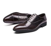 ENWIND Uomini Formale Affare Scarpe da Sera Stringate Scarpe da Oxford Pelle in Microfibra Scarpe Derby da Sposa,Marrone,43 EU